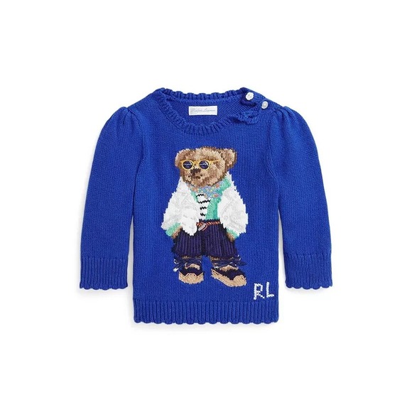 Polo Ralph Lauren Polo Bear Cotton Cashmere‎ Sweater Size 3 Month 3M NEW $155 - Picture 1 of 7